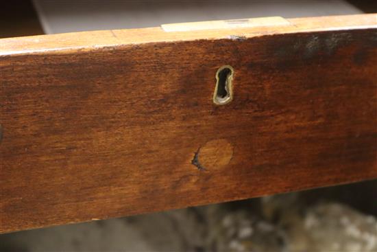 A Victorian mahogany partners writing table, with green gilt tooled leather inset top W.150cm